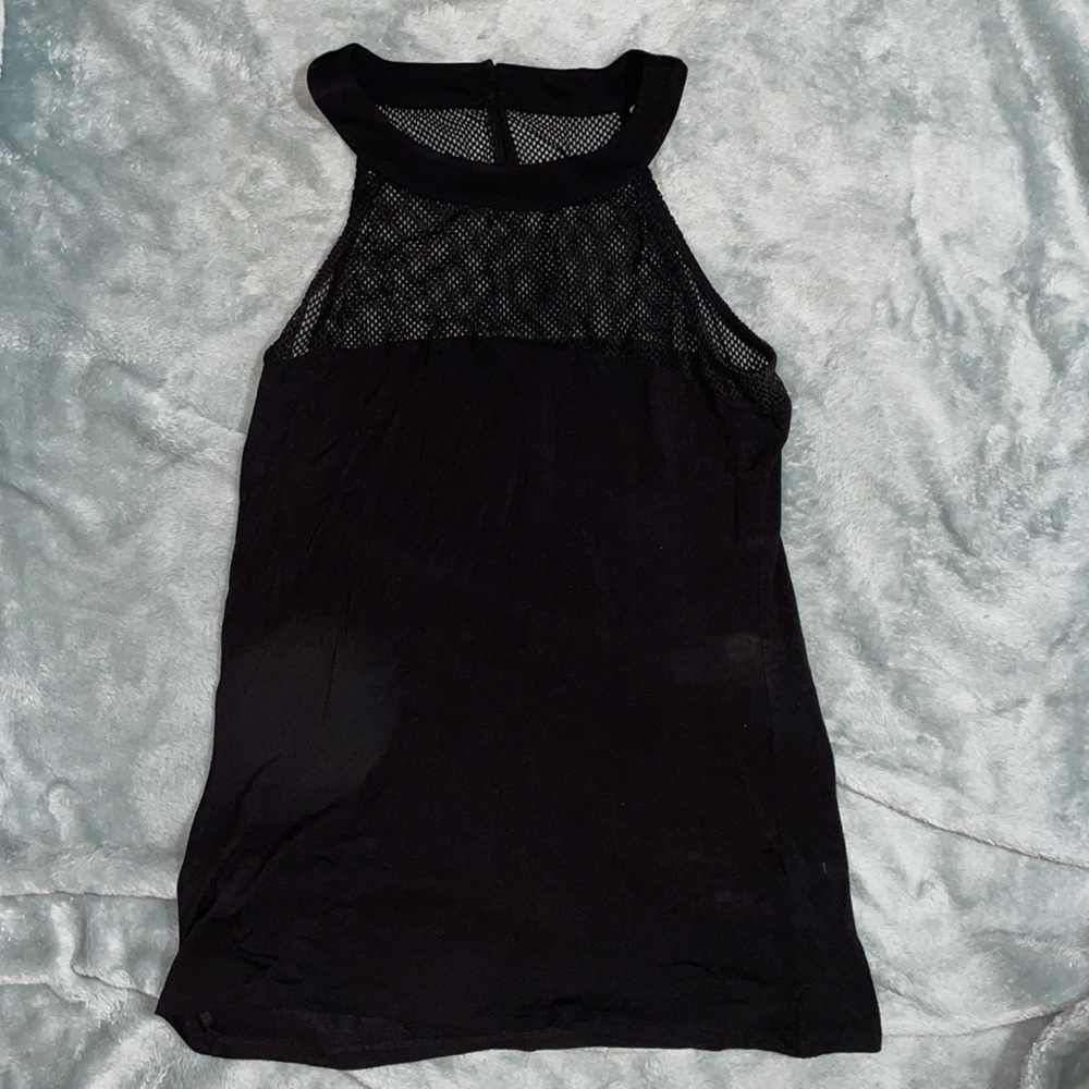 I-N-C fun and cute black mesh top